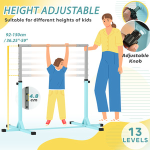 HOMCOM Adjustable Kids Gymnastics Training Bar by HOMCOM