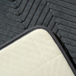 Chevron Embossed Non-Slip Bath Mat - Charcoal Grey by OHS