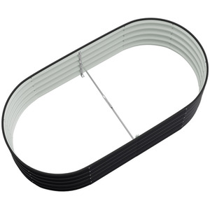 Silver Galvanized Steel Oval Raised Garden Bed by Livingandhome