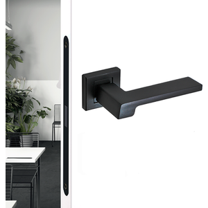 Spectra Matt Black Door Lever Handles - Pair of Handles - Matt Black by DecorAndDecor