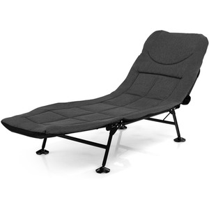 Costway Folding Camping Cot Recline Lounge Chair - Gray by Costway