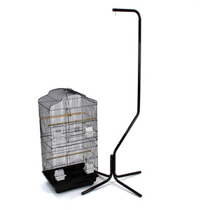 Metal Bird Cage with Stand - Black by Actiaspet