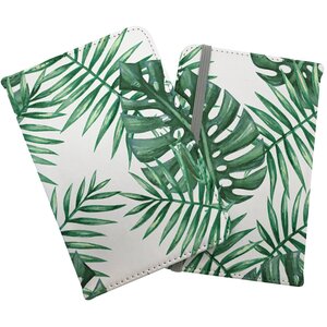 Watercolour Tropical Leaves Passport Cover - Green by Warren Reed - Designer