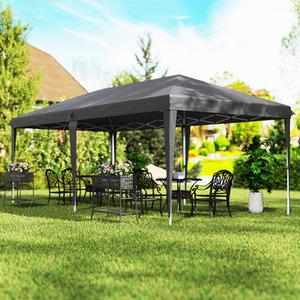 Outsunny Garden Large Gazebo Pop Up Gazebo - Grey by Outsunny