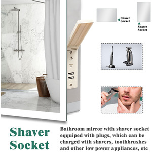 LED Bathroom Mirror with socket, Anti-fog by AicaBathroom