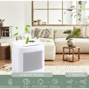 HOMCOM Portable Dehumidifier with WiFi Smart App Control - White, Black by HOMCOM