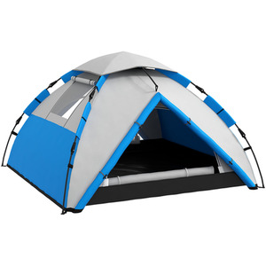 Outsunny 3-4 Man Camping Tent, Quick Setup Family Tent by Outsunny