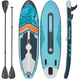 Paddle Board 2-In-1 Inflatable SUP Kayak, with Pump, Backpack - Turquoise & Black by tectake