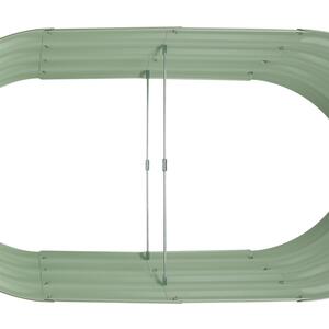 Rounded Galvanised Steel Raised Garden Bed - 120cm x 60cm - 2pc - Green by Harbour Housewares