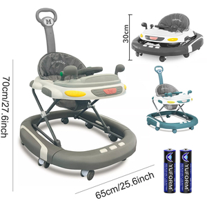 First Steps Push Along Baby Walker and Bouncer - Grey