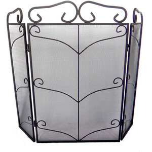 3 Panel Fiona Firescreen - Black