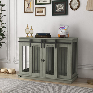 PawHut Dog Crate Furniture for Large Dogs and Small Dogs - Grey by PawHut