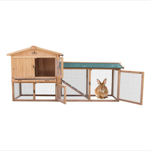 Wooden Small Animal Hutch 2 Tier - Natural / 85.5cm by Actiaspet