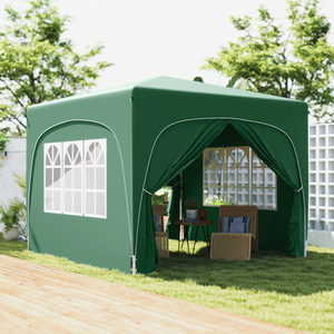Outsunny 3 x 3(m) Pop Up Gazebo with Sides, UPF50 - Dark Green by Outsunny