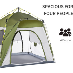 Outsunny Five Man Pop Up Tent - Army Green by Outsunny