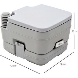 HOMCOM 10L Portable Travel Toilet - Grey by HOMCOM