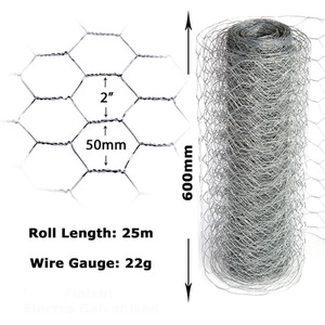 Galvanised Chicken Wire Mesh 25m by Actiaspet