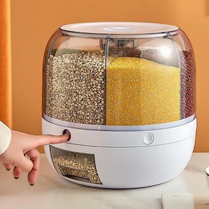 Food Dispenser Cereal Storage Container - White by Livingandhome