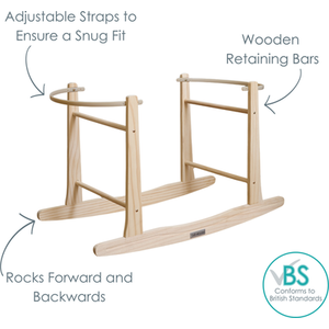 Rocking Moses Basket Stand - Natural by Clair de Lune