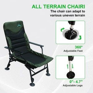 CARPZILLA Folding Fishing Chair with Footrest Green - Dark Green by CARPZILLA