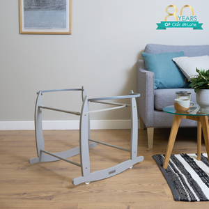 Deluxe Rocking Moses Basket Stand - Grey by Clair de Lune