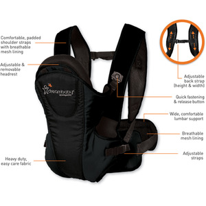 Dreambaby 3 in 1 Manhattan Carrier - Black by Dreambaby