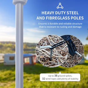 Outsunny 8-Person Camping Tent Tunnel Design with 4 Large Windows by Outsunny