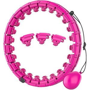 Abaseen Weighted Hula Hoop with Weight Ball 24 Knots Detachable - Pink by Abaseen