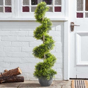 120cm Twirl Artificial Topiary Tree - Green by Garden Mile