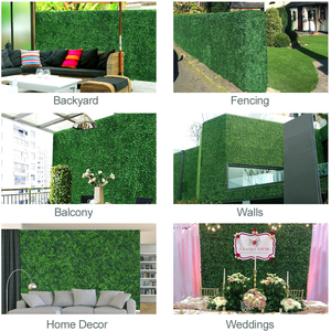 Set of 12 Artificial Boxwood Hedge Screens - Green by Yaheetech