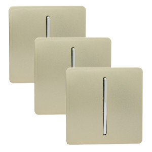 1 Gang 2 Way 10Amp Screwless Long Rocker Switch - Gold / 3 by Trendiswitch