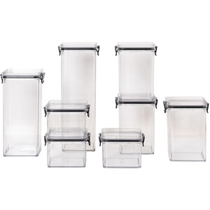 Set of 8 Airtight Food Containers - Clear