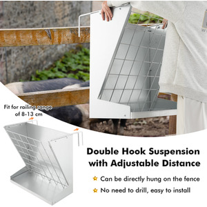 Livestock Hay Rack Forage Rack - Silver by Costway