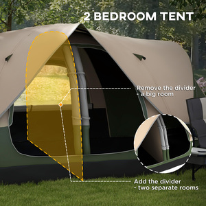 Outsunny Camping Tent with 2 Bedroom and Waterproof Rainfly by Outsunny