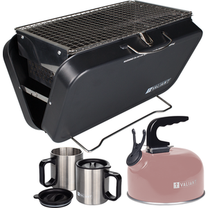 Portable Camping BBQ includes 2 x Mugs and Kettle by Valiant