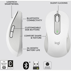 logitech Mouse Signature M650 Large Left Handed - Off White