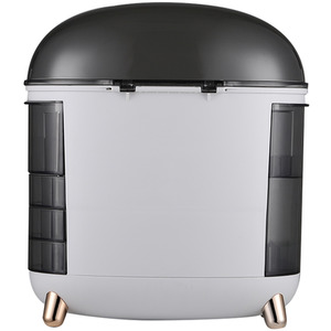 Make Up Organiser Large Dustproof Cosmetic Storage Box with Handle - White by Livingandhome