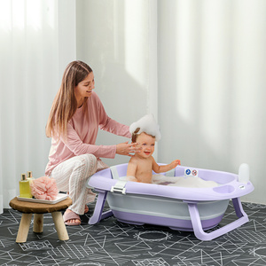 ZONEKIZ Foldable Baby Bathtub with Non-Slip Support Legs - Purple by ZONEKIZ