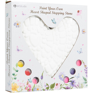 Paint Your Own Heart Shaped Stepping Stone Kit - White by Art Studio