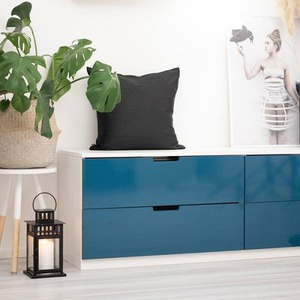 dc fix Glossy Petrol Self Adhesive Vinyl Wrap for Kitchen Doors and Furniture - Blue / 67.5cm x 2m (pack of 3) by d-c-fix