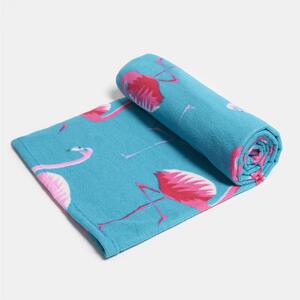 Flamingo Beach Towel Microfibre - Pink by OHS
