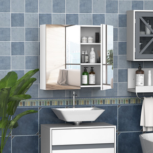 Wall Mount Mirror Cabinet - White by HOMCOM