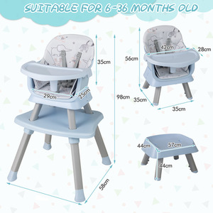 Multifunctional Baby High Chair - Blue by Costway