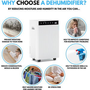 Ometa 12L Dehumidifier with Ioniser - White / 32.1cm by GRS