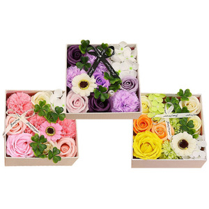 3-Piece Carnation Soap Flower Box - Pink