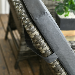 Outsunny 3 Pieces Rattan Bistro Set with Adjustable Backrest - Mix-Grey by Outsunny