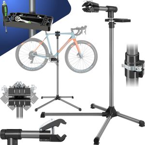 Bike Repair Stand with Tool Tray - Black by tectake