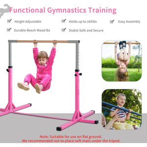 HOMCOM Adjustable Kids Gymnastics Training Bar - Pink by HOMCOM