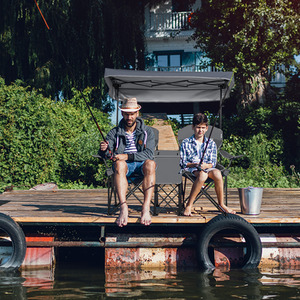 Double Sunshade Folding Chairs by Costway