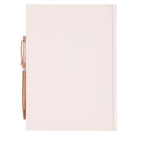 Gratitude Journal With Rose Quartz Pen - White by KDMK